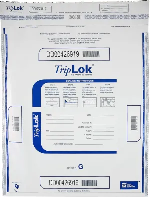ControlTek TripLok 19" x 24", White, 50 Bags, Tamper-Evident Deposit Bags for Cash Handling & Valuables, Moisture, Heat and Cold Sensitive Ink, Tear-off receipt   Large Barcodes 585058
