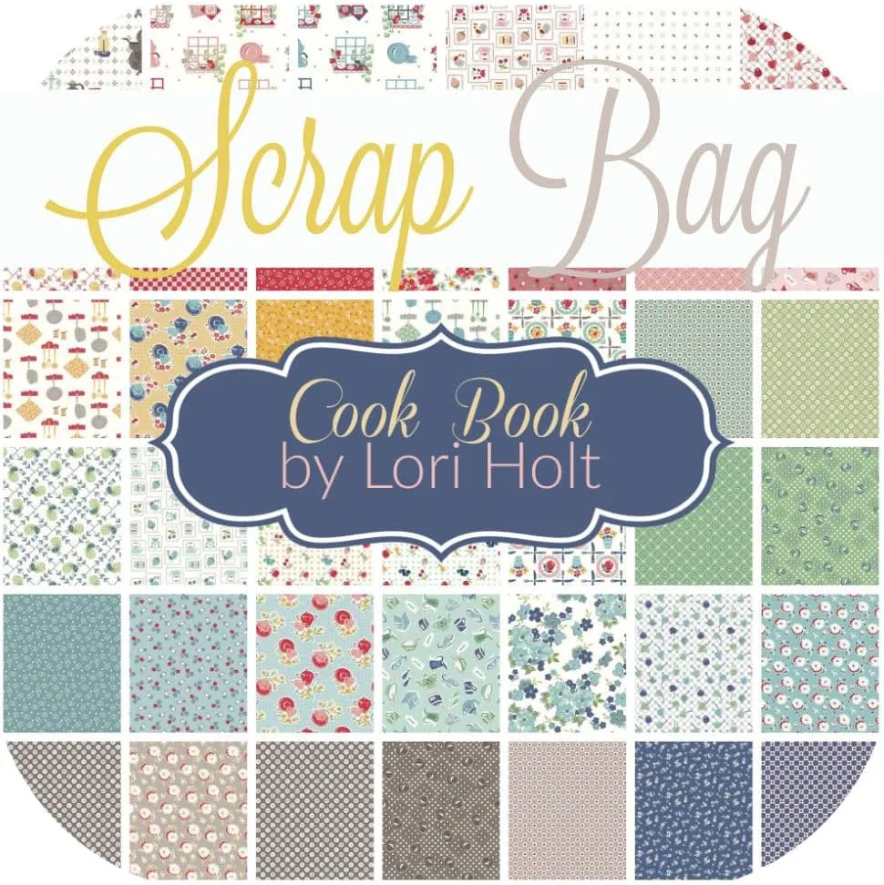 Cook Book Scrap Bag (Approx 2 Yards) by Lori Holt for Riley Blake 2 Yards DIY Quilt Fabric