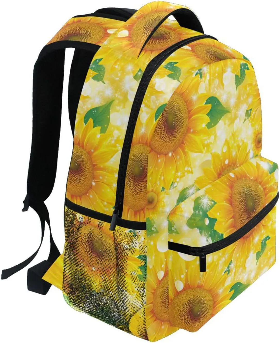 Cool Backpacks for Men Women Waterproof College School Computer Bag with Chest Strap for Business Work College Travel Trip Parents' Day Beautiful Sunflower