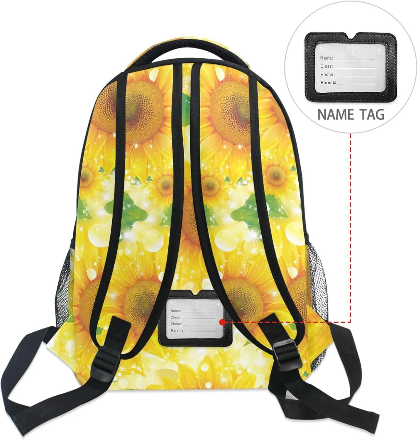 Cool Backpacks for Men Women Waterproof College School Computer Bag with Chest Strap for Business Work College Travel Trip Parents' Day Beautiful Sunflower