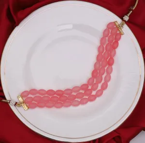 Coral Sleek Beads Choker