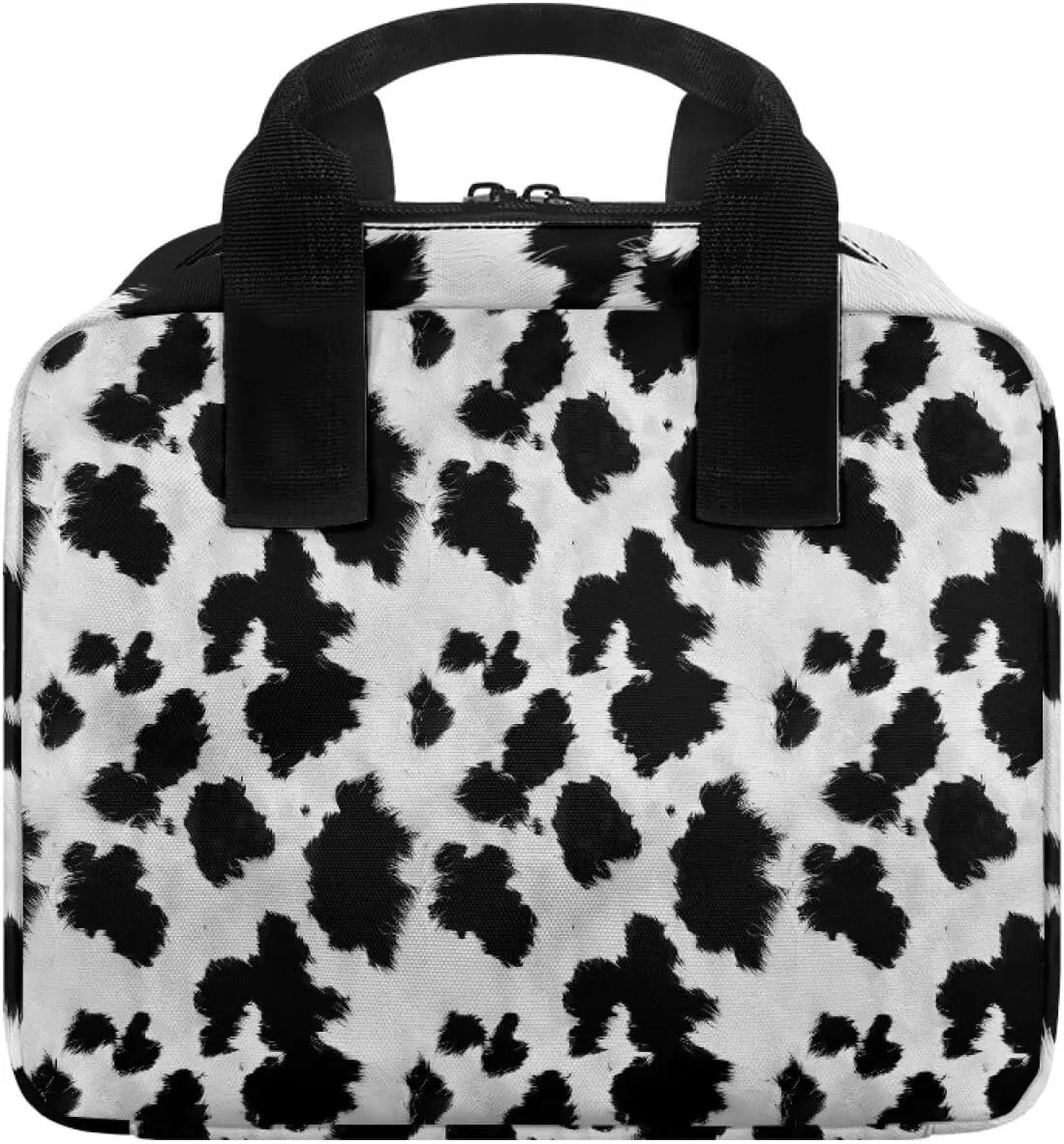 Cow Bible Case, Portable Bible Covers with Handle, Womens Bible Cover Case with Front Zip Pocket, Large Capacity Bible Carrying Bag for Traveling