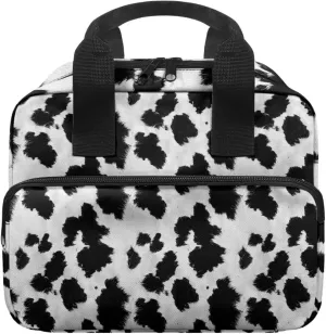 Cow Bible Case, Portable Bible Covers with Handle, Womens Bible Cover Case with Front Zip Pocket, Large Capacity Bible Carrying Bag for Traveling