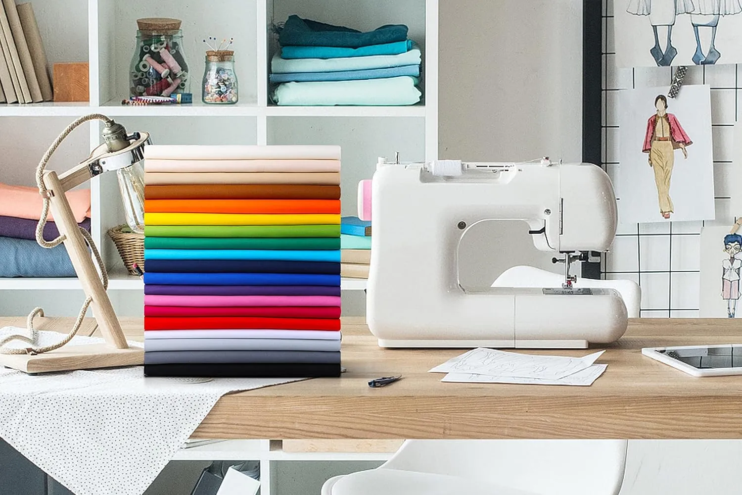 Craftido-19 Options-100% Cotton Fabric by The Yard in Solid Color 44”Wide by 3yd (9 ft) -Medium Weight 5.2 oz- for Quilting, Sewing, Crafts, Binding, Backing and Lining - White
