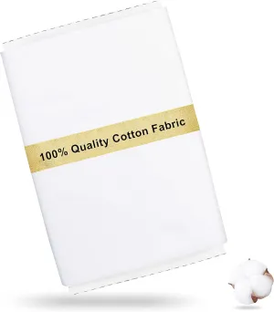 Craftido-19 Options-100% Cotton Fabric by The Yard in Solid Color 44”Wide by 3yd (9 ft) -Medium Weight 5.2 oz- for Quilting, Sewing, Crafts, Binding, Backing and Lining - White