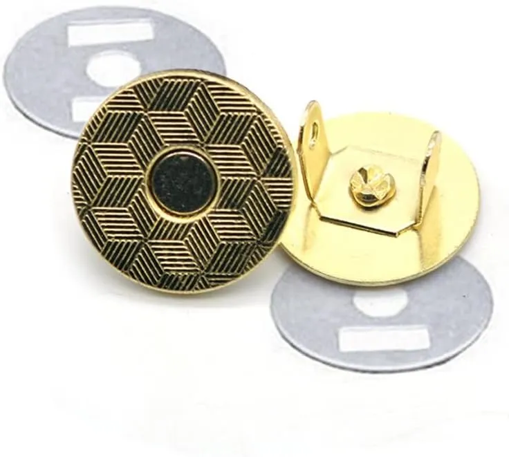 CRAFTMEMORE Magnetic Snap Buttons Quality Strong Clasp for Purse Sewing Handbags Closures 6 Pack MNC (10mm, Gold)