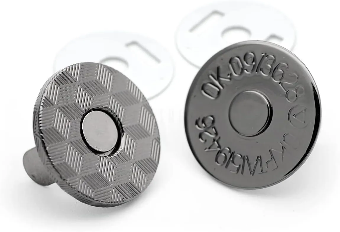 CRAFTMEMORE Magnetic Snap Buttons Quality Strong Clasp for Purse Sewing Handbags Closures 6 Pack MNC (10mm, Gunmetal)