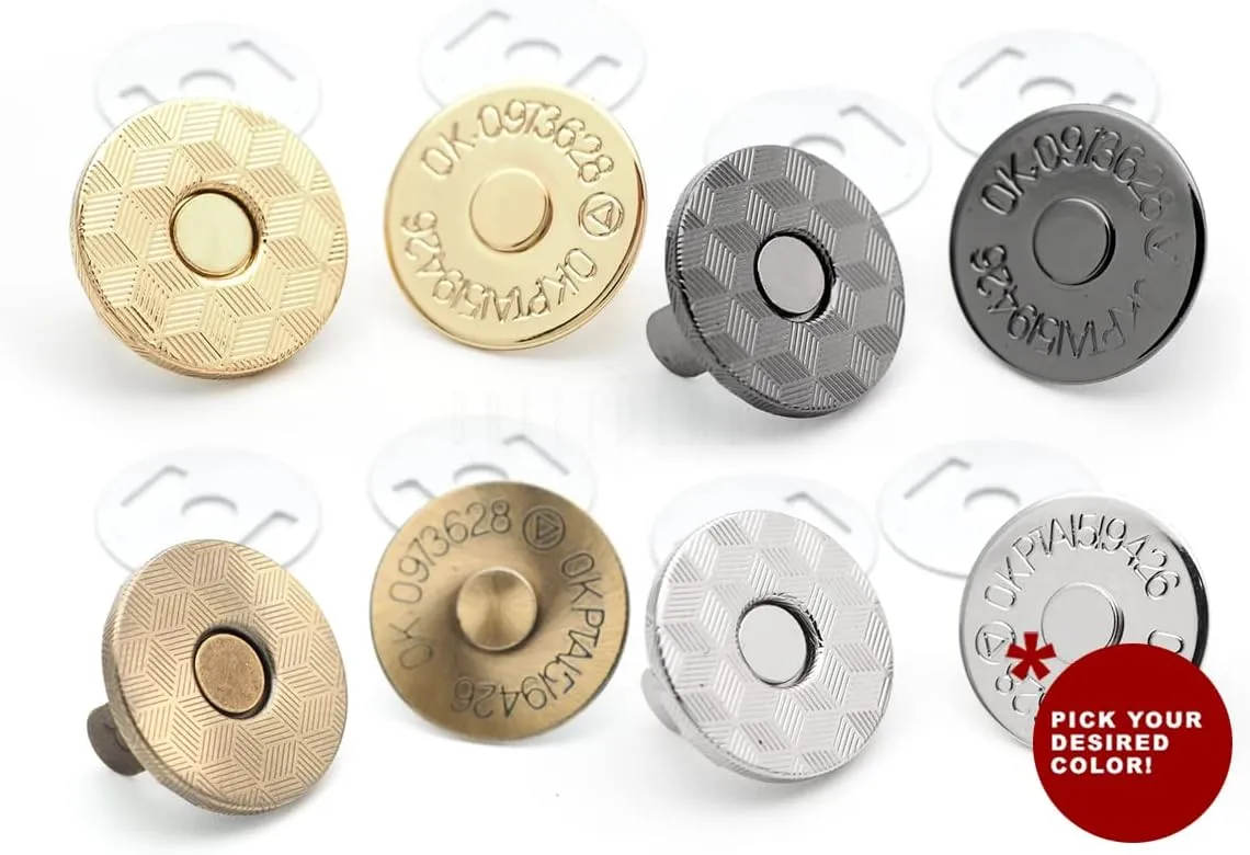 CRAFTMEMORE Magnetic Snap Buttons Quality Strong Clasp for Purse Sewing Handbags Closures 6 Pack MNC (18mm, Gunmetal)