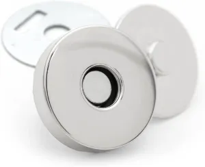CRAFTMEMORE Magnetic Snap Buttons Quality Strong Clasp for Purse Sewing Handbags Closures 6 Pack MNL (18mm, Silver)