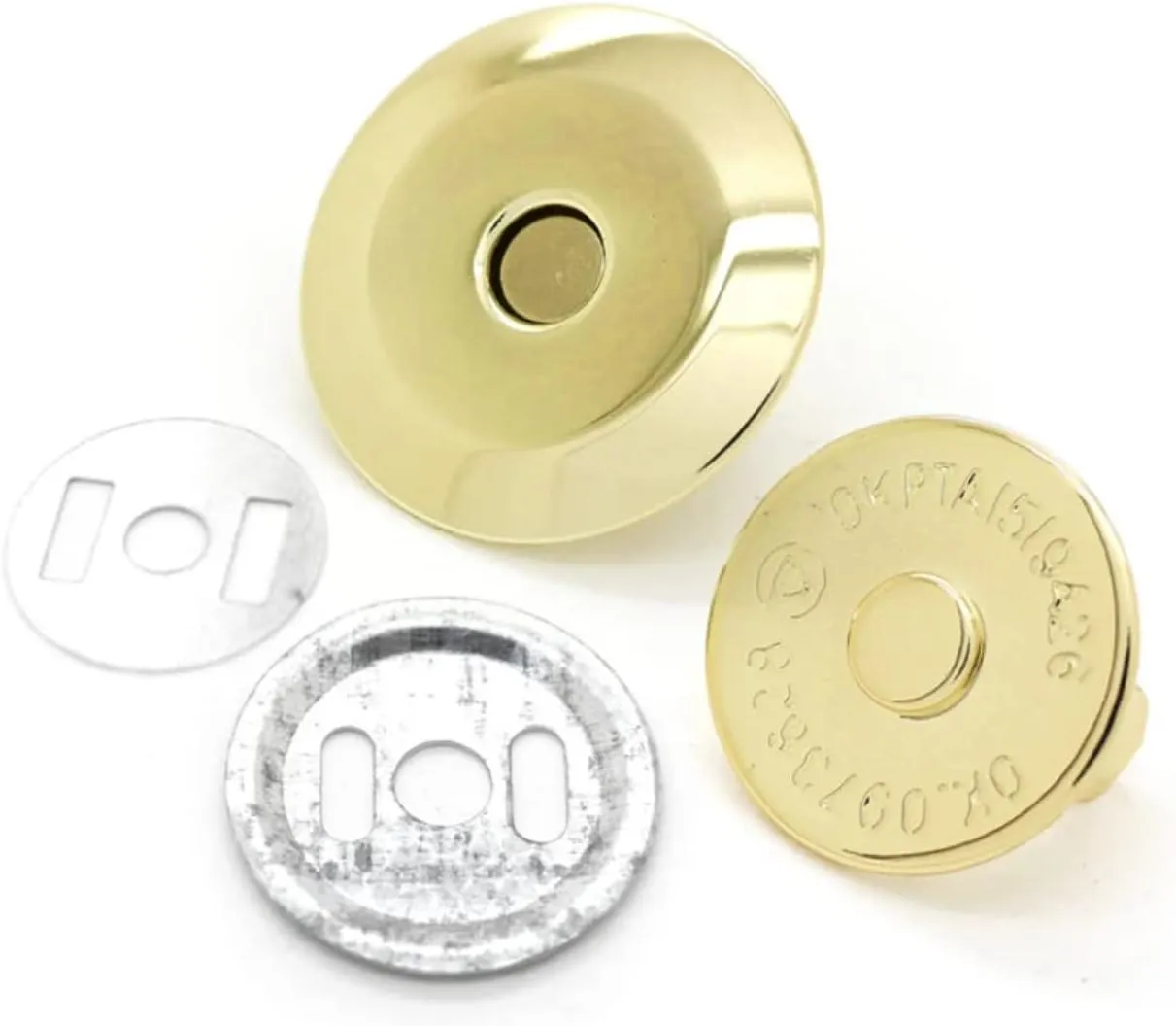 CRAFTMEMORE Magnetic Snap Buttons Quality Strong Clasp for Purse Sewing Handbags Closures 6 Pack MNU (18mm, Gold)