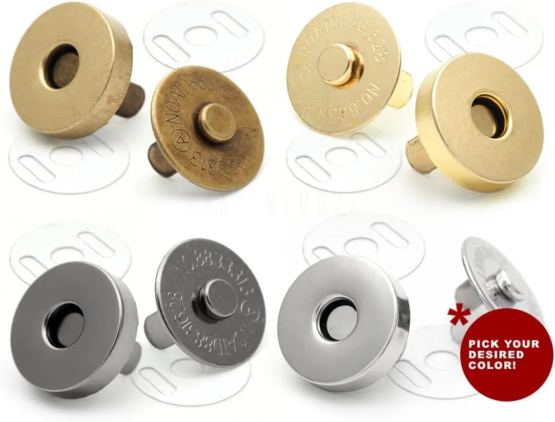CRAFTMEMORE Magnetic Snap Buttons Strong Clasp for Purse Sewing Handbags Closures 10 Pack MNB (14 mm, Gold)