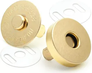 CRAFTMEMORE Magnetic Snap Buttons Strong Clasp for Purse Sewing Handbags Closures 10 Pack MNB (14 mm, Gold)