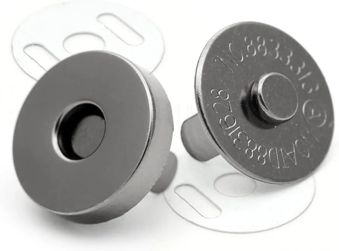 CRAFTMEMORE Magnetic Snap Buttons Strong Clasp for Purse Sewing Handbags Closures 10 Pack MNB (14 mm, Gunmetal)