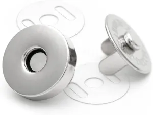CRAFTMEMORE Magnetic Snap Buttons Strong Clasp for Purse Sewing Handbags Closures 10 Pack MNB (14 mm, Silver)