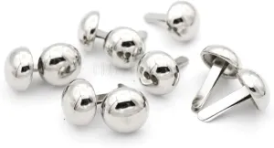 CRAFTMEMORE Round Brads Purse Feet Handbag Nailheads Spike Prong Studs 8MM 10MM 12MM 100 PCS (10 mm (≈3/8"), Silver)