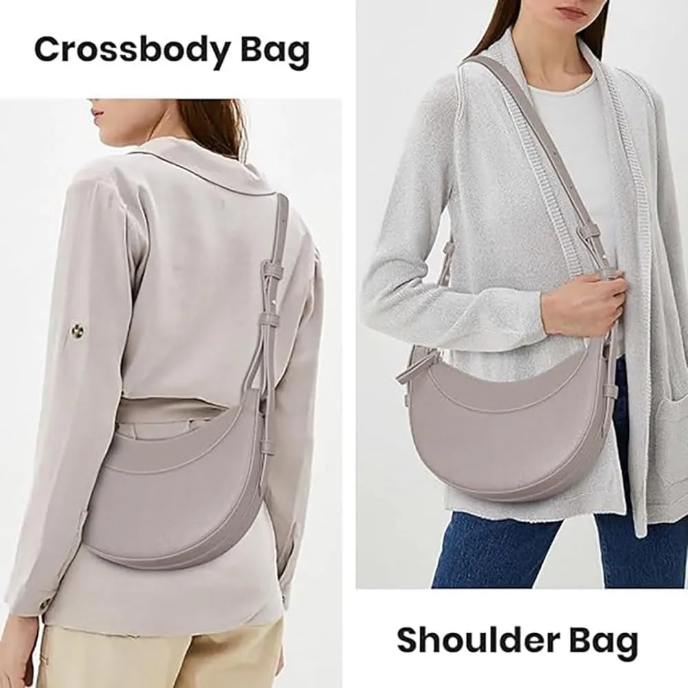 Crescent Bags For Women,PU Leather Crescent Bag, Sling Crossbody Purse Handbags Casual Dumpling