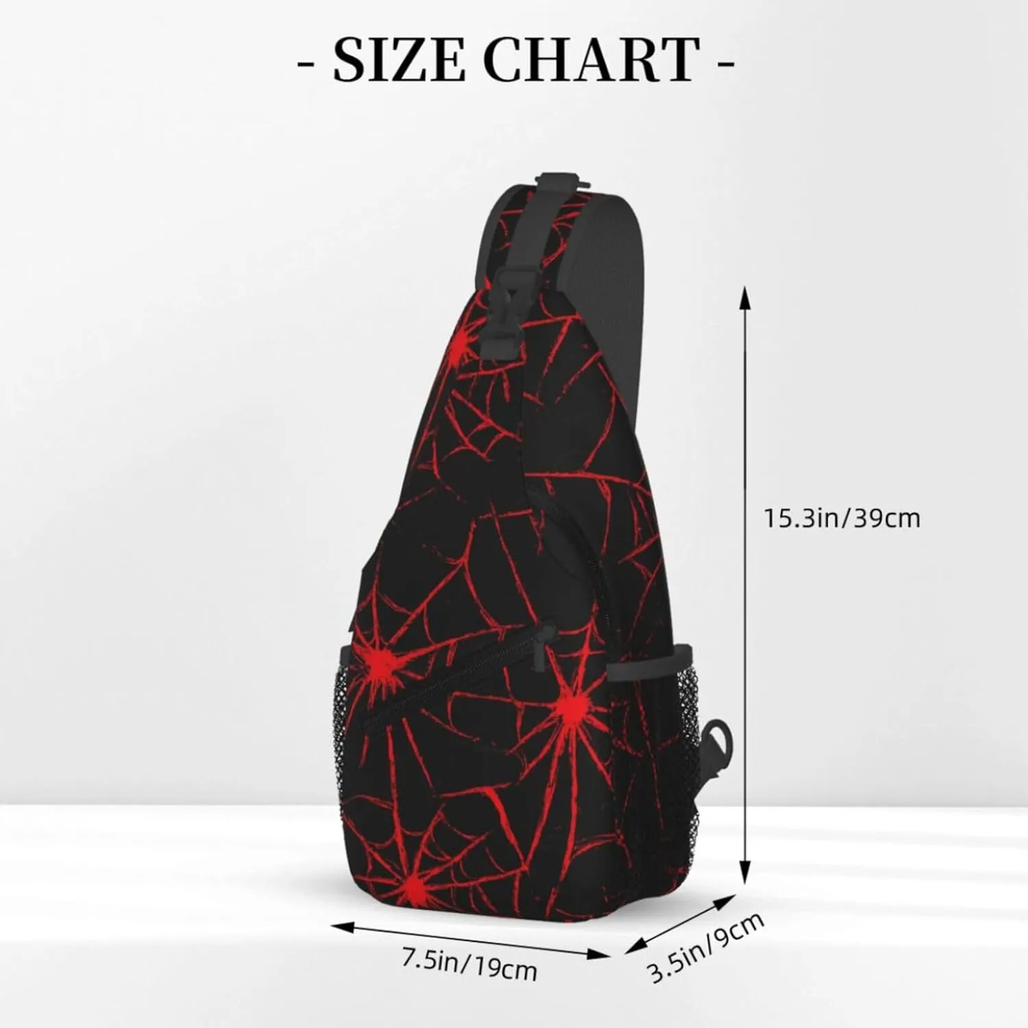 Crossbody Bags For Women Men Spider Web Red Sling Backpack Chest Shoulder Bag Gym Cycling Travel Hiking Daypack
