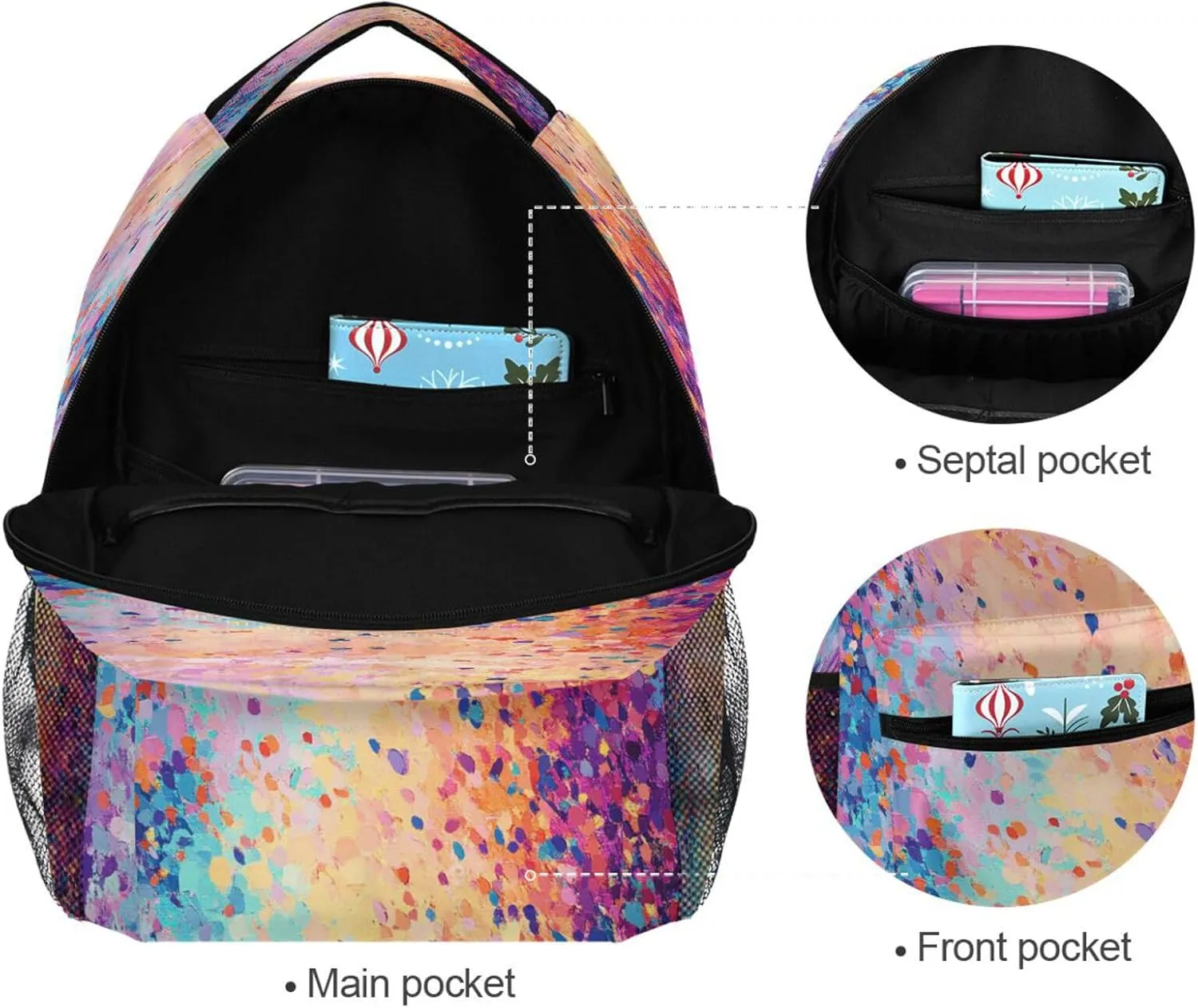 Cute Backpack for Teens Boys Girls Fashion Laptop Bookbag with Chest Strap for College Work Lightning