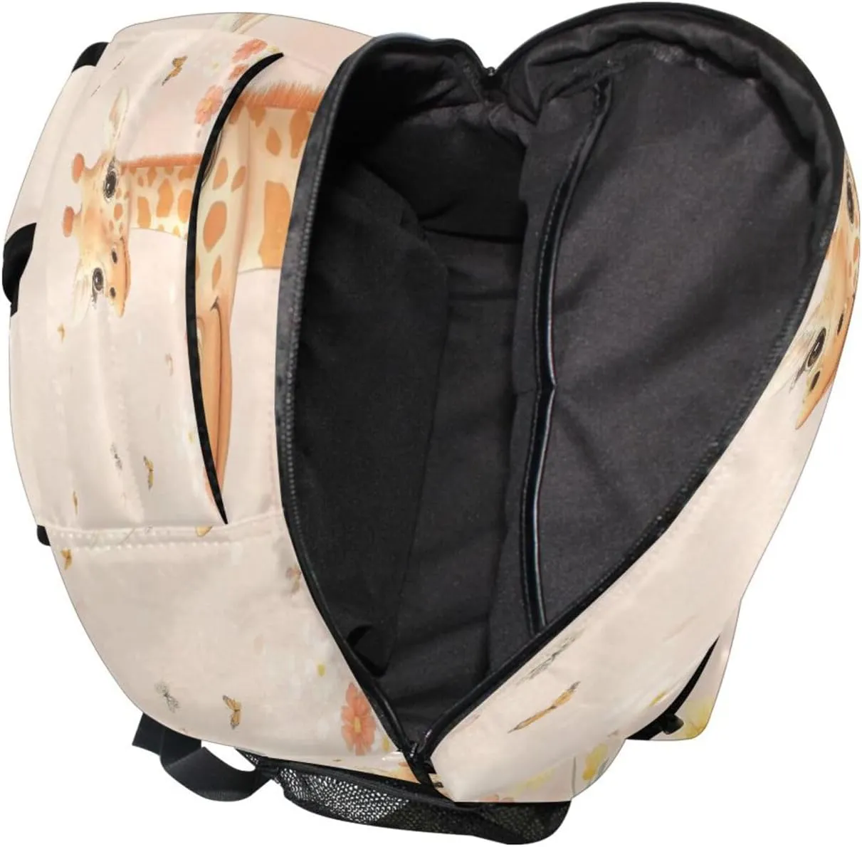 Cute Backpack for Women Men Fashion School Book Bag with Chest Strap for Business Work College Travel Trip Cartoon Giraffe Blush