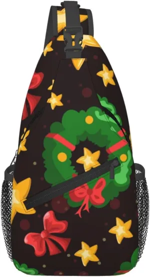Cute Bow Men's Crossbody Chest Bag Adjustable Sling Shoulder Bags Backpack for Women Travel Sport