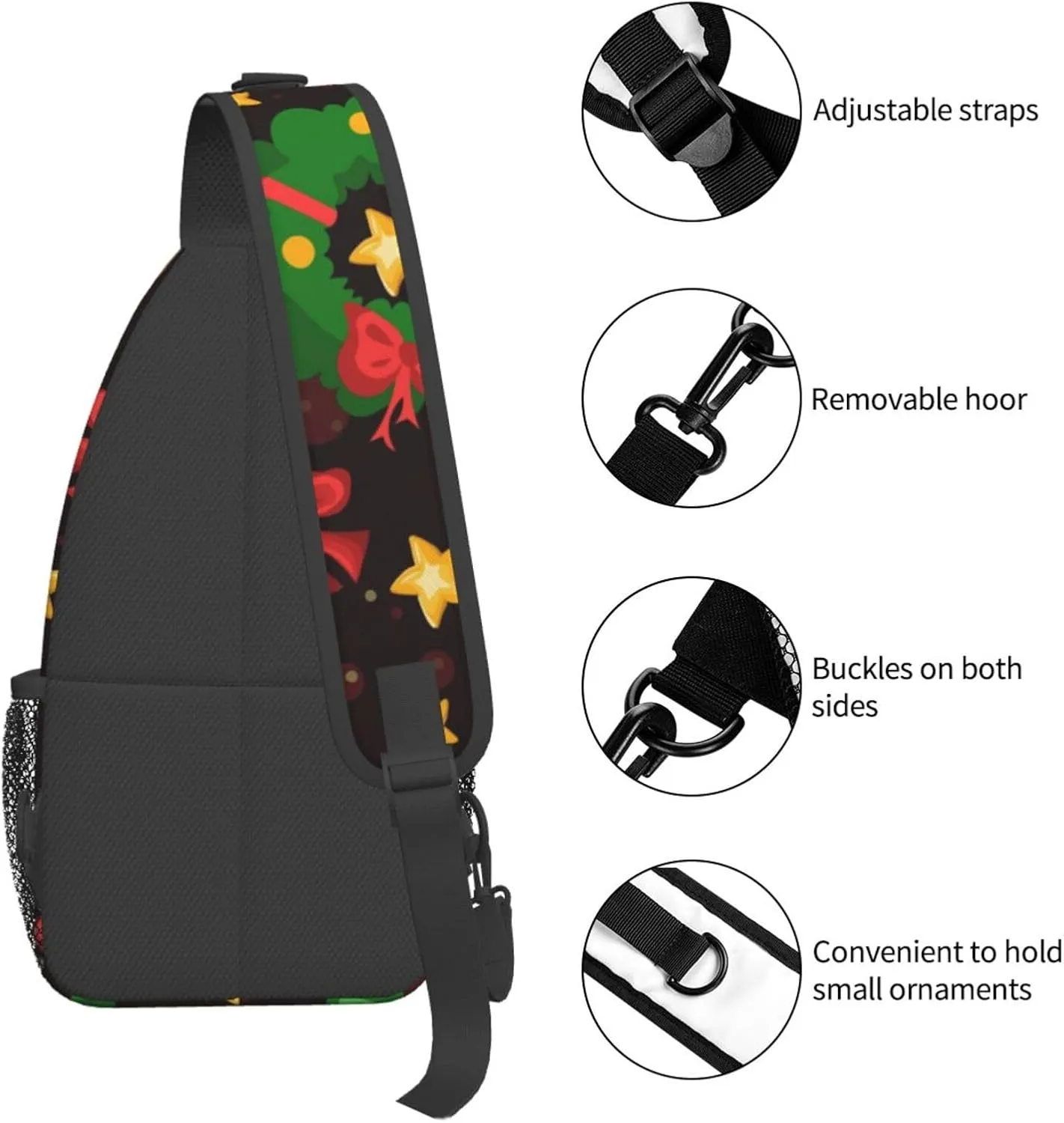 Cute Bow Men's Crossbody Chest Bag Adjustable Sling Shoulder Bags Backpack for Women Travel Sport