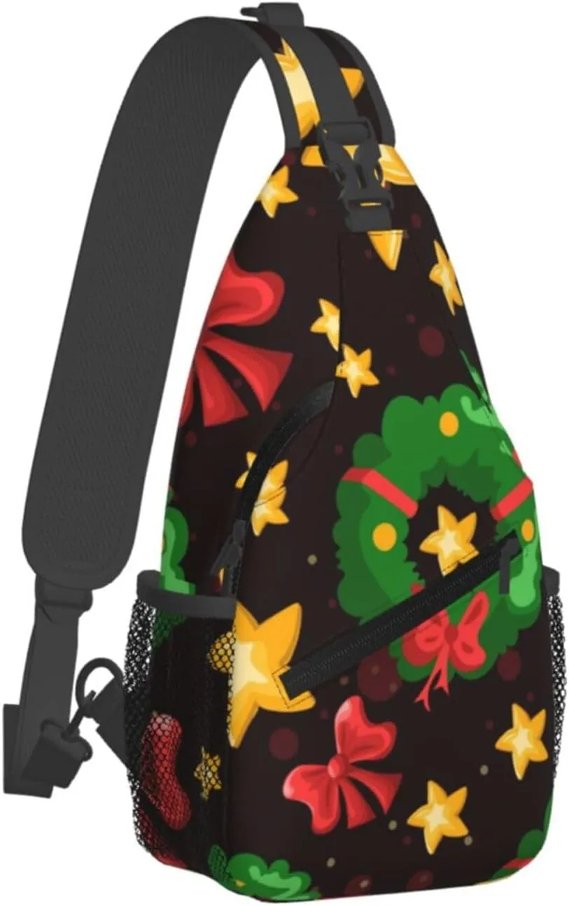 Cute Bow Men's Crossbody Chest Bag Adjustable Sling Shoulder Bags Backpack for Women Travel Sport