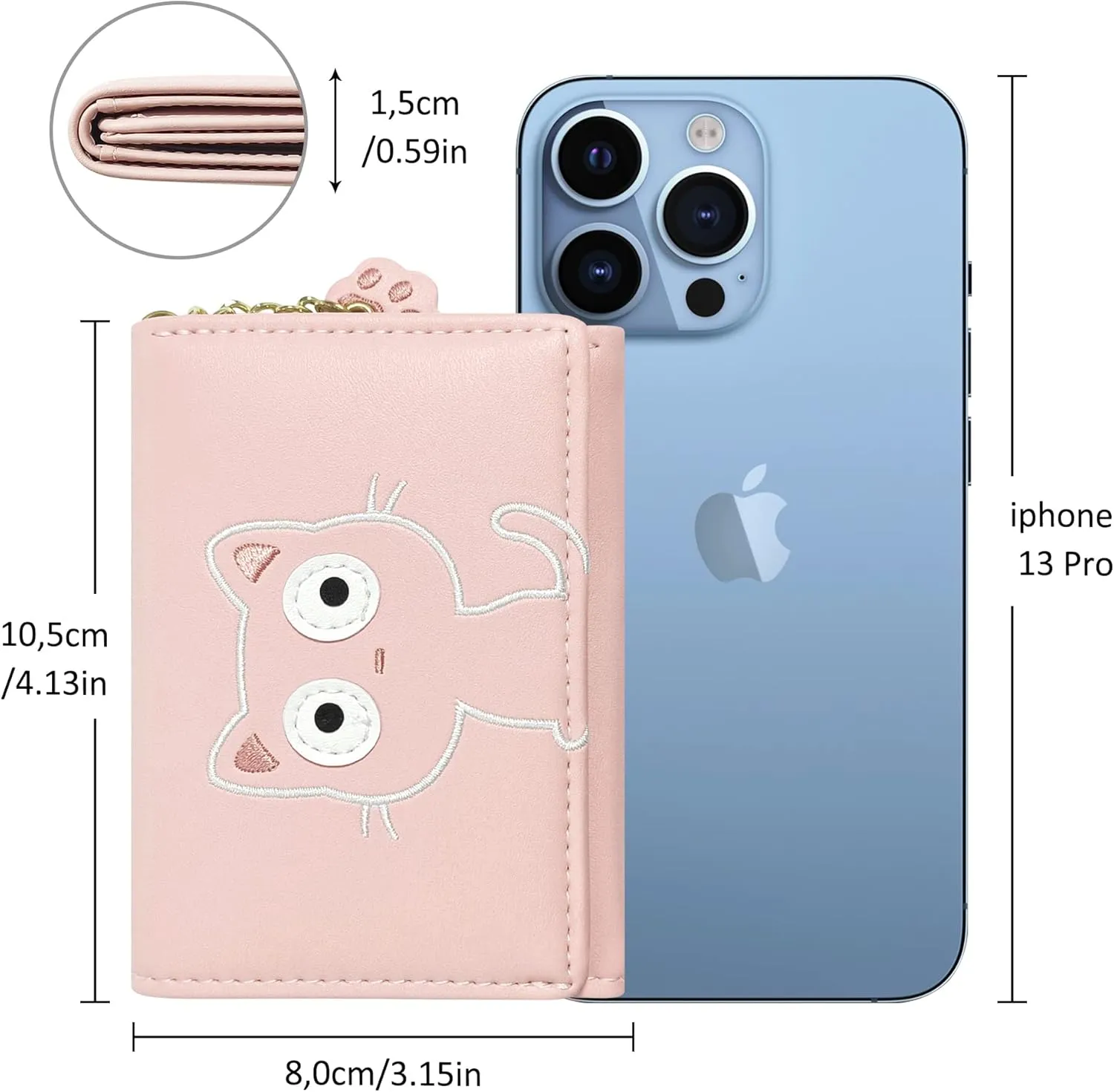 Cute Girls Wallet,RFID PU Leather Small Wallet for Women,Personalized Gift Ideas for 6 7 8 9 10 11 12 13 14 Year Old Girl Kids Tween Teen Preteen (Pink Cat)