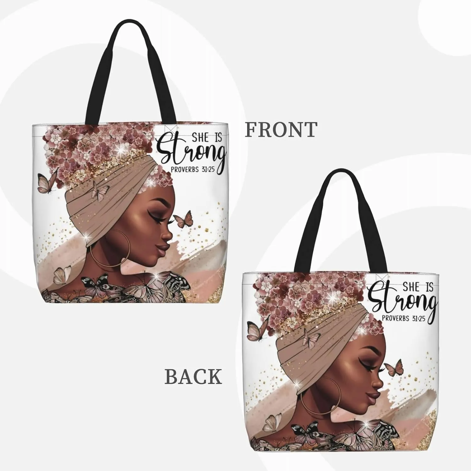 Cute Tote Bags for Women - Black African Gift Bag