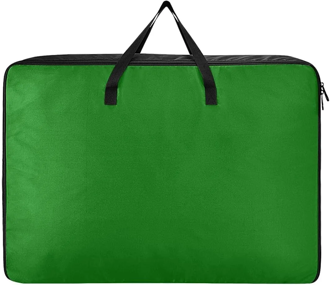 Dark Green Storage Bags Bedding Storage Containers with Handles Zippered Storage Bag for Closet Comforter, Pillow, Quilt