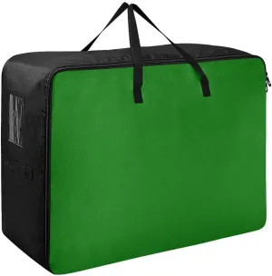 Dark Green Storage Bags Bedding Storage Containers with Handles Zippered Storage Bag for Closet Comforter, Pillow, Quilt