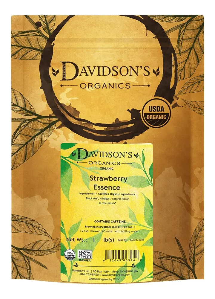 Davidson's Tea Bulk, Strawberry Essence, 1 lb Bag