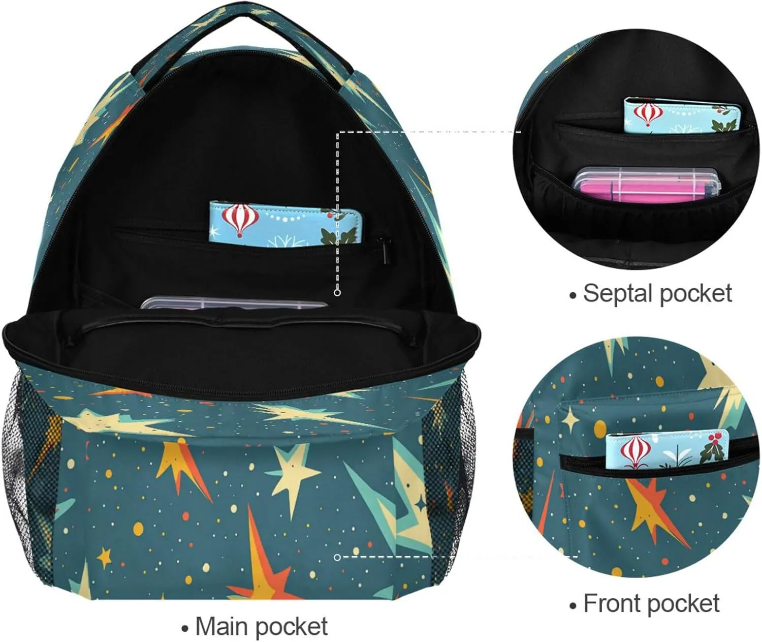 Day Backpack for Women Men Fashion Laptop Bag with Chest Strap Gift Men & Women Lightning Puffs Adventure Style