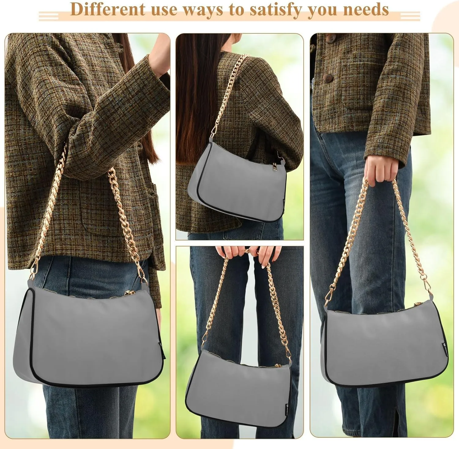 Deep Dark Gray Mini Purses for Women, Womens Shoulder Bags Crossbody
