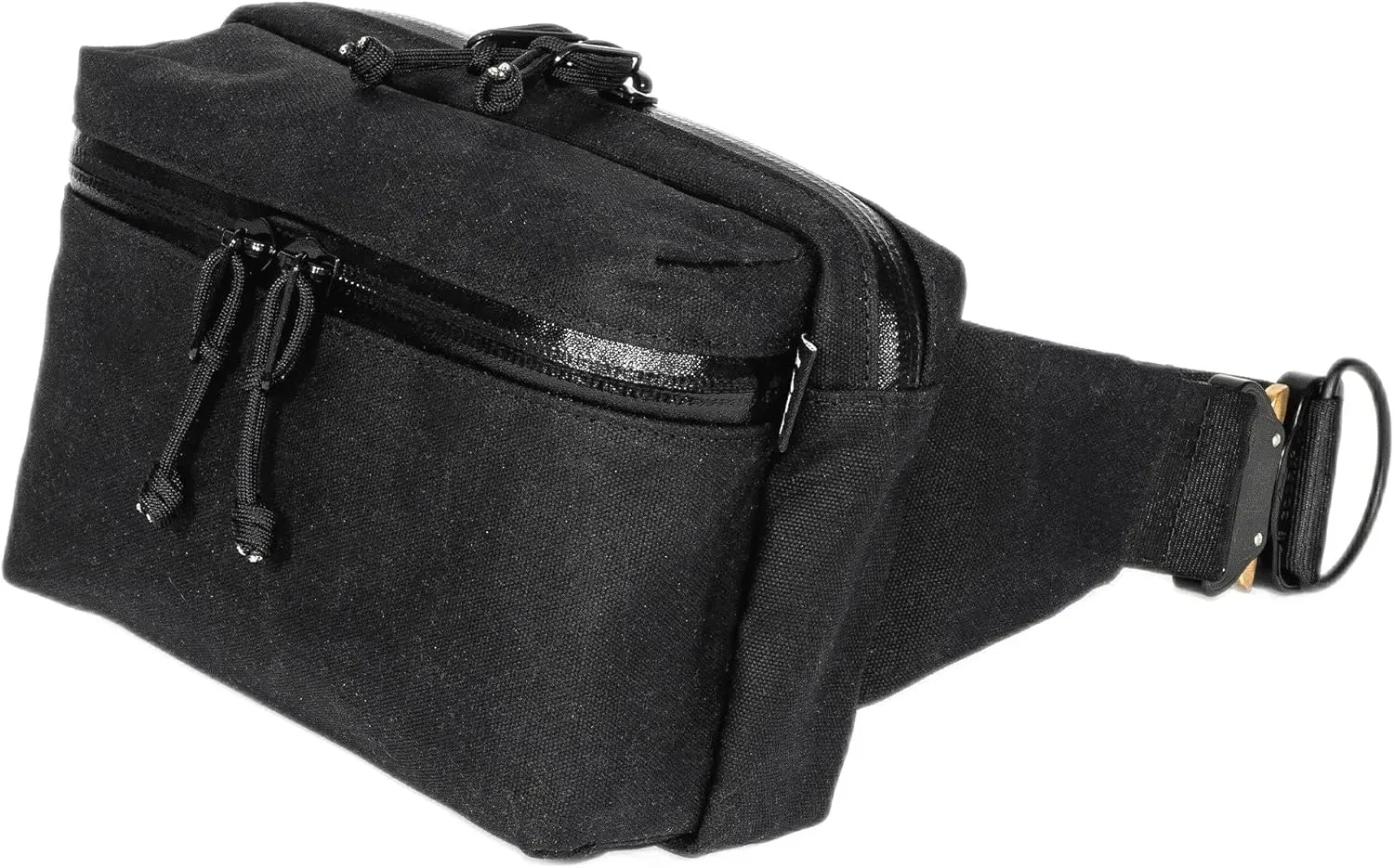 DEFY Parker Pack 2.0 | TexWax Canvas Fanny Pack For Men & Women | Utility Waist Pack w/Adjustable Belt | Unisex Hip Bag For Hiking, Traveling, Running | Water Repellent Travel Crossbody Bags (Black)