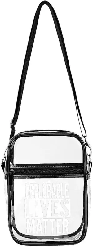 Deplorable Lives Matter Unisex Small Crossbody Bags Transparent Shoulder Bag Adjustable Strap Sling Bag