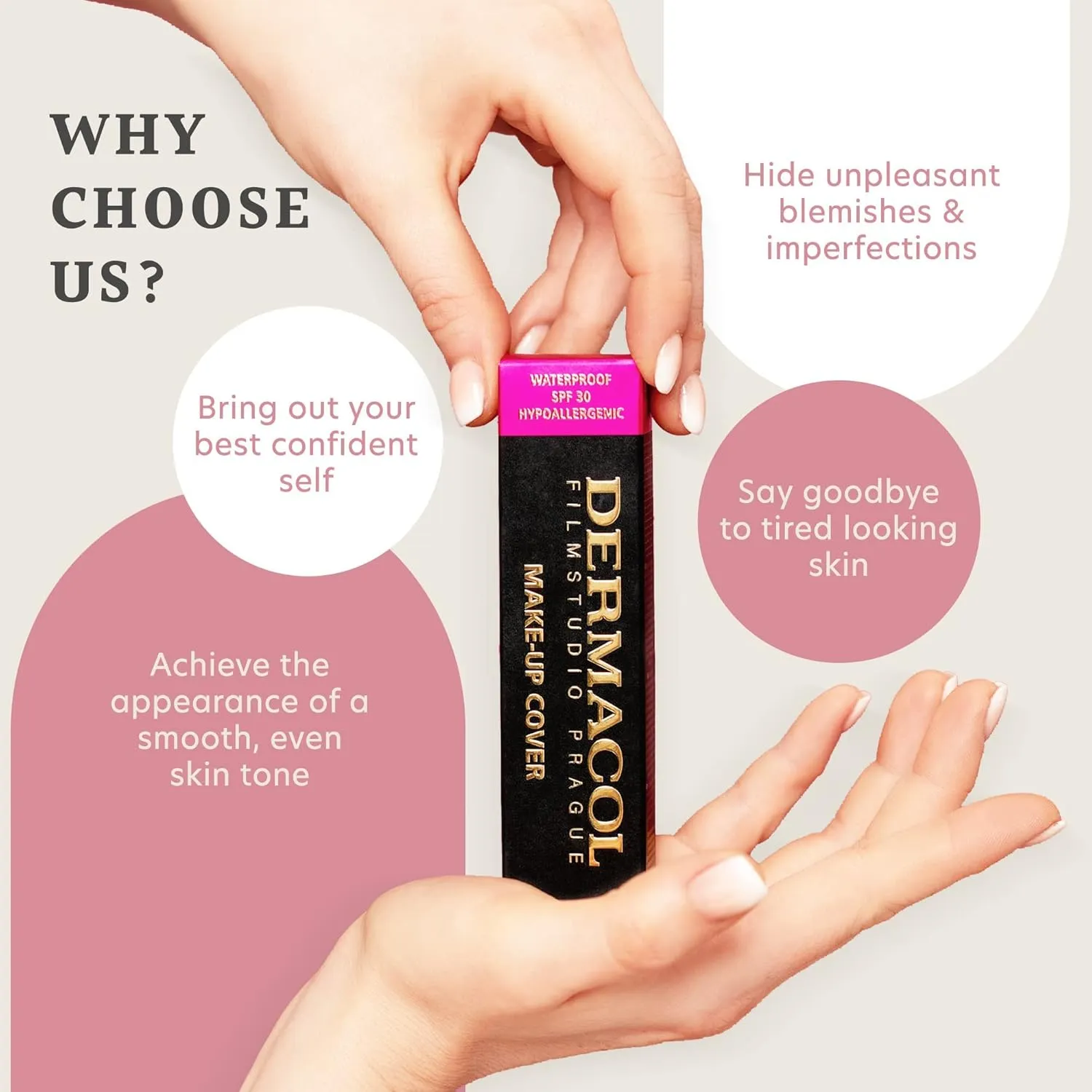 Dermacol Mini Full Coverage Foundation 13g, Liquid Matte Makeup with SPF 30, Waterproof Foundation for Oily Skin, Acne, & Under Eye Bags, Long-Lasting Makeup Products Shade - 210