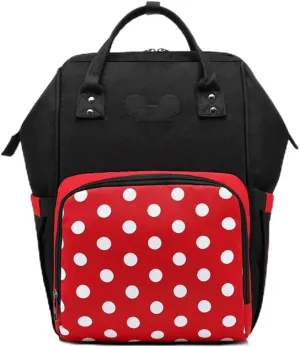 Diaper Bag Backpack Multifunction Travel Back Pack Maternity Baby Changing Bags Large Capacity (Red white point)