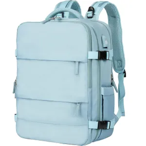 Dikaslon Diaper Bag Backpack with Charging Port, Large Unisex Baby Bags for Boys Girls, Multipurpose Travel Back Pack Moms Dads, Misty Blue