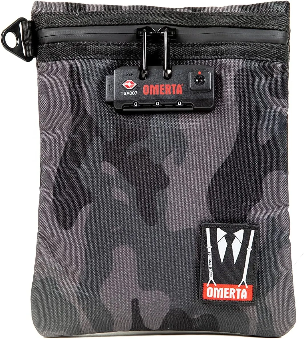 DIME BAGS Capo with Lock | Carbon Filter Pouch | TSA-Approved 3-Digit Combination Lock (7 Inch, Camo)