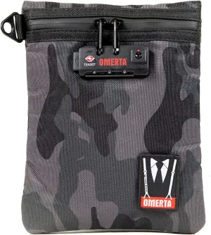 DIME BAGS Capo with Lock | Carbon Filter Pouch | TSA-Approved 3-Digit Combination Lock (7 Inch, Camo)