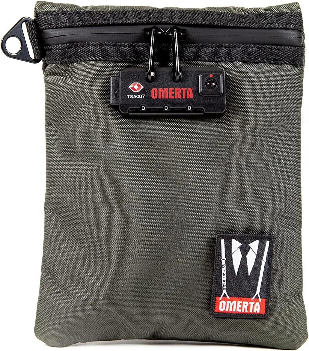DIME BAGS Capo with Lock | Carbon Filter Pouch | TSA-Approved 3-Digit Combination Lock (7 Inch, Green)