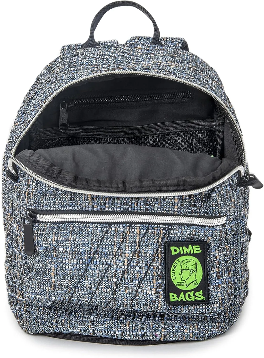DIME BAGS - Festy Bound, Stylish Mini Backpack with (Hemp Material, Static Blue)