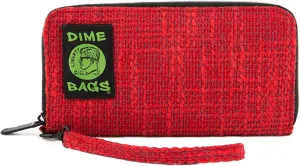 DIME BAGS Wristlet Wallet - RFID-Blocking Carrying Case with Secure Zipper and Wristlet Loop (Red)