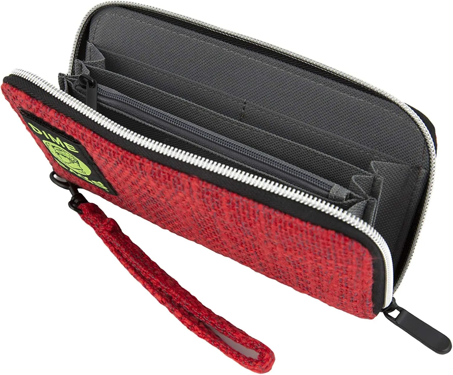 DIME BAGS Wristlet Wallet - RFID-Blocking Carrying Case with Secure Zipper and Wristlet Loop (Red)