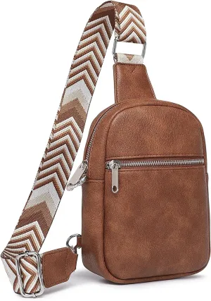 DIOMO Anti Theft Crossbody Bags for Women with Zipper Lock, RFID Small Sling Bag, Vegan Leather Safe Mini Travel Purse (Small-Brown)