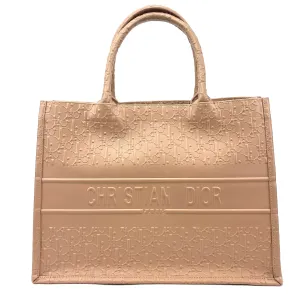 Dior Calfskin Embossed Oblique Small Book Tote