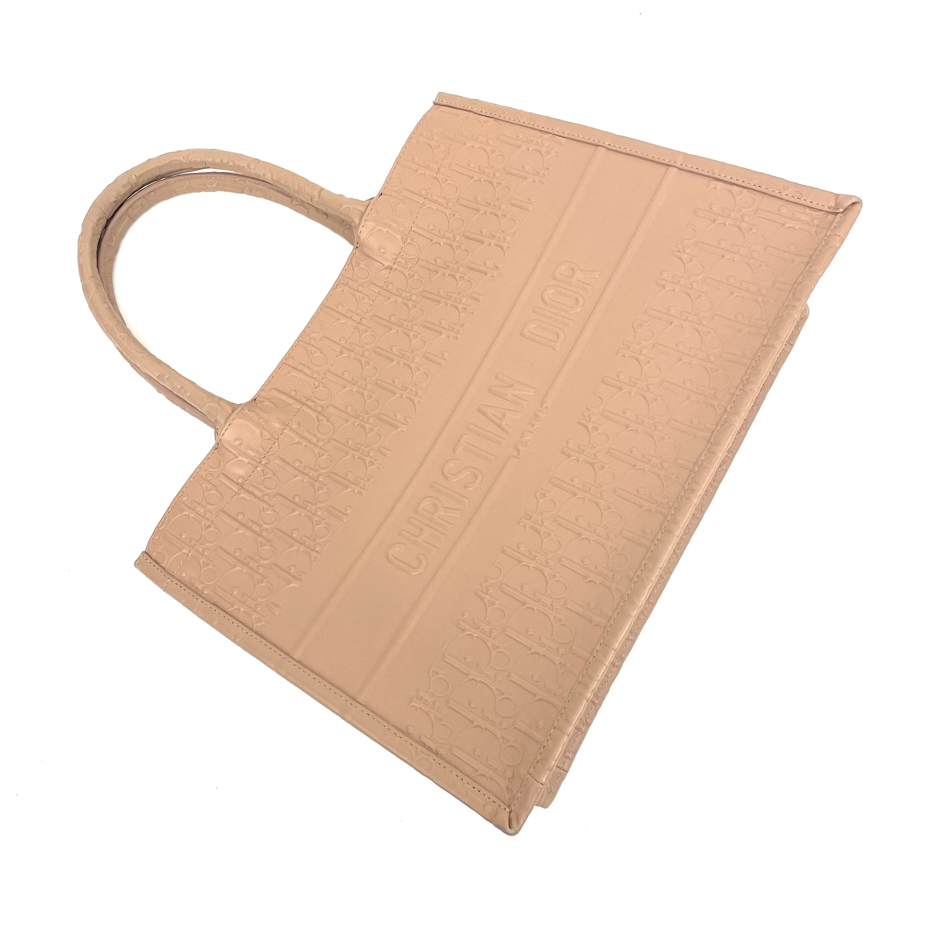 Dior Calfskin Embossed Oblique Small Book Tote