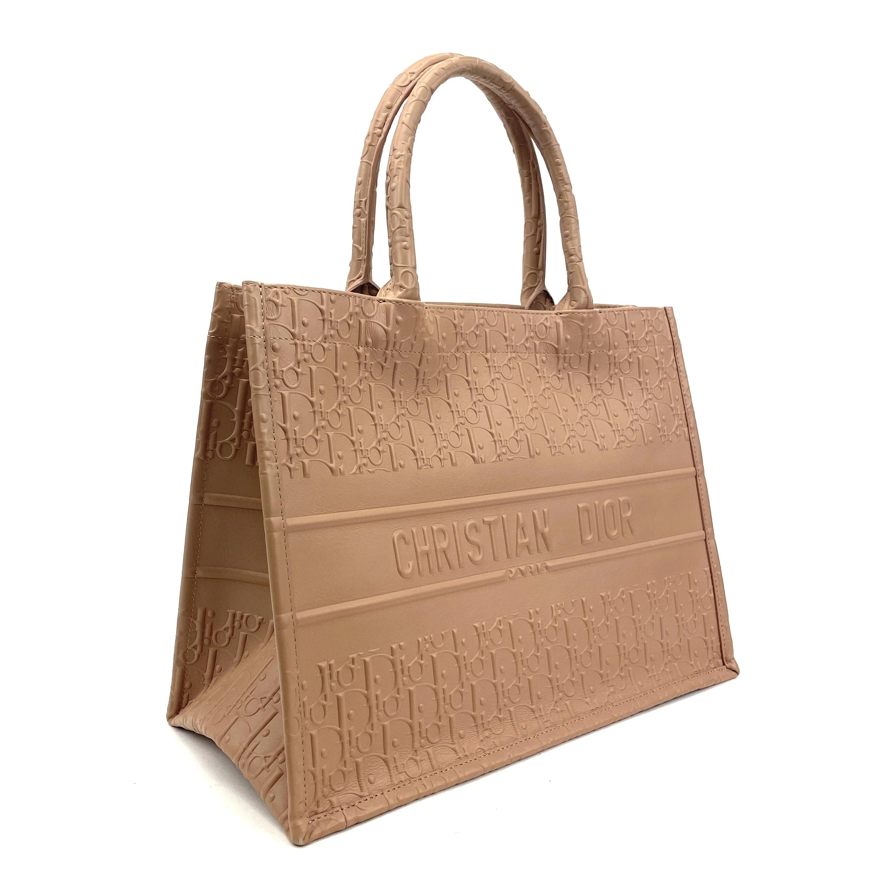Dior Calfskin Embossed Oblique Small Book Tote