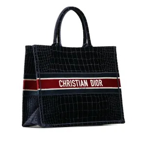 DIOR Large Velvet Embossed Book Tote Tote Bag