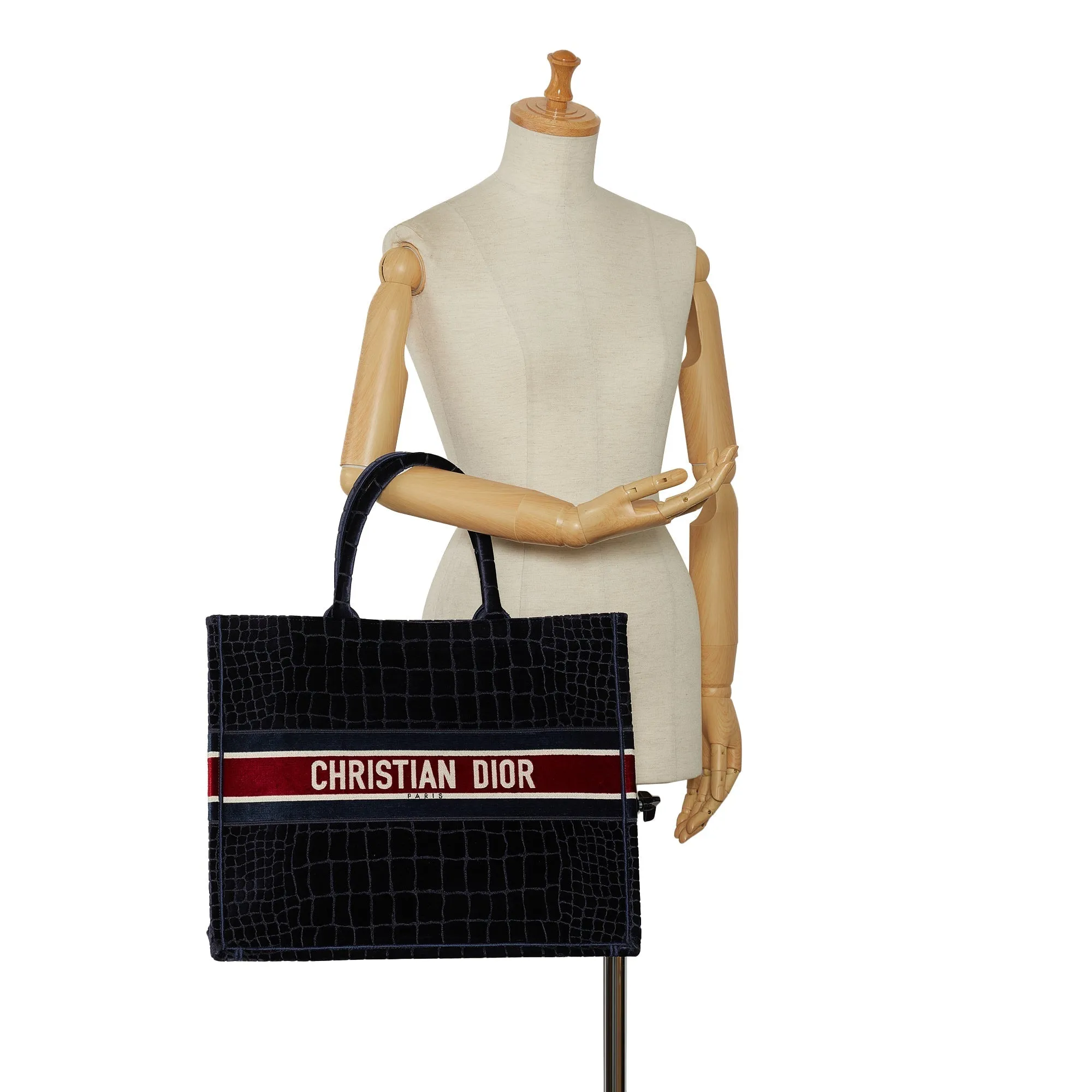 DIOR Large Velvet Embossed Book Tote Tote Bag